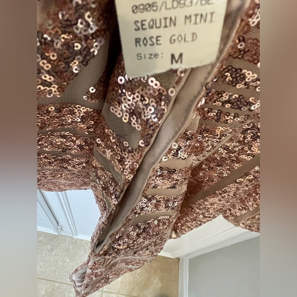 L’atiste sequin dress gold rose size M - Picture 4 of 6